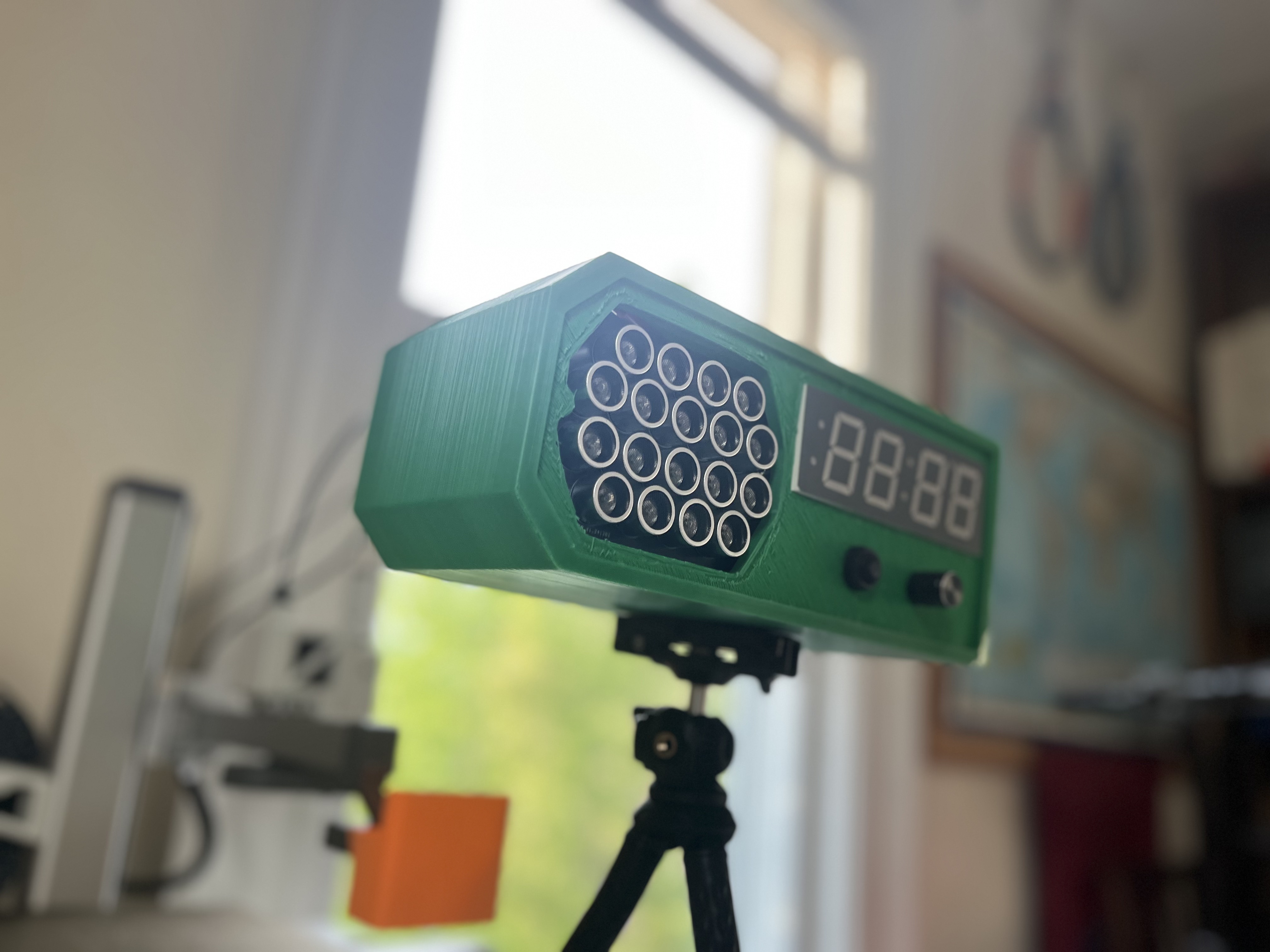 Ultrasonic beam alarm clock